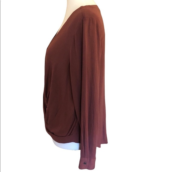 Draped Knot Front Button Top Shirt - Picture 4 of 12